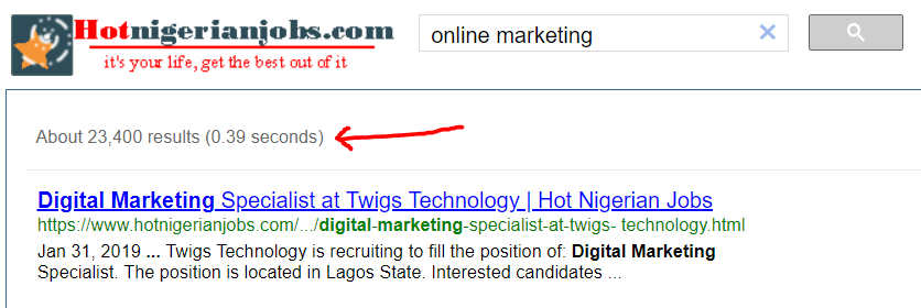 Hotnigerianjobs search for digital marketing